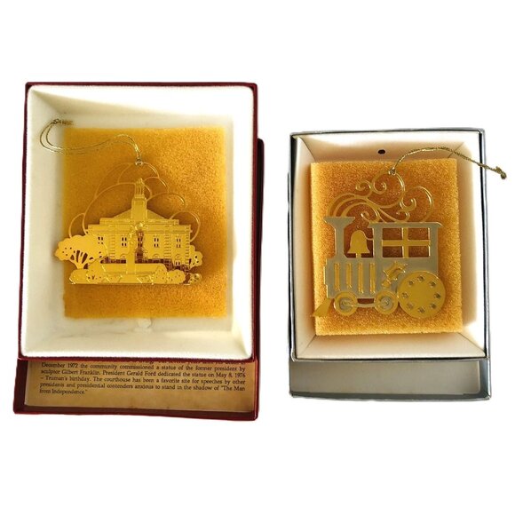 Vintage Tamerlane 24K Gold Finish & Wallace Silversmiths Christmas Ornament USA - Picture 1 of 12